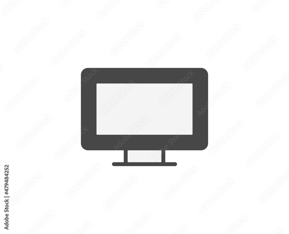 Poster line computer icon isolated on white background. outline symbol for website design, mobile applicati