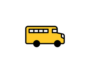 School bus line icon. High quality outline symbol for web design or mobile app. Thin line sign for design logo. Color outline pictogram on white background