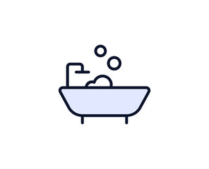 Bath flat icon. Single high quality outline symbol for web design or mobile app.  House thin line signs for design logo, visit card, etc. Outline pictogram EPS10