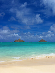 ハワイ、オアフ島、ラニカイビーチとモクルア
