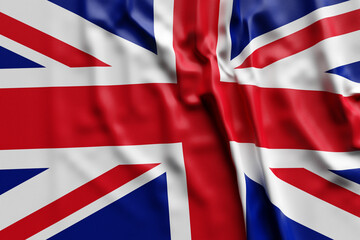 Fototapeta premium 3D illustration of United Kingdom national developing flag. Country symbol.