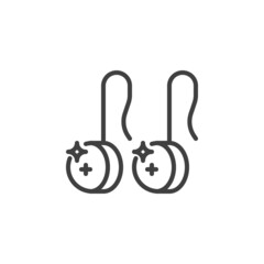 Wire hook earring line icon