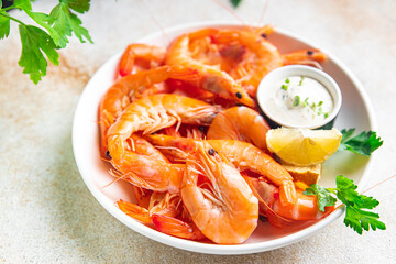 shrimp food prawn seafood healthy meal food snack on the table copy space food background