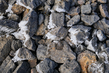 Iced stone wall background