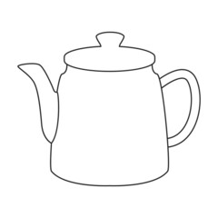 Teapot vector icon.Outline vector icon isolated on white background teapot.