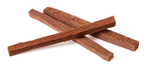 sandalwood sticks isolated on white background