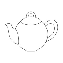 Fototapeta premium Teapot vector icon.Outline vector icon isolated on white background teapot.