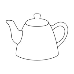 Teapot vector icon.Outline vector icon isolated on white background teapot.