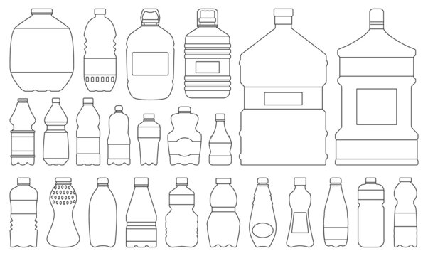 Plastic bottle vector outline set icon. Vector illustration water container on white background. Isolated outline set icon plastic bottle.