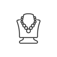 Necklace on a mannequin line icon