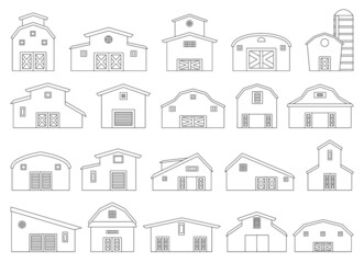 Barn vector outline icon. Isolated outline set icon granary.Vector illustration barn on white background .