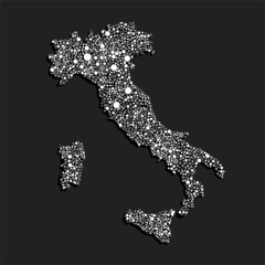 Obraz premium Creative map Italy from random white dots