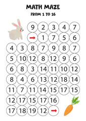 Get cute rabbit to the carrot by counting to 16.