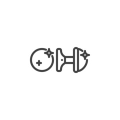 Diamond earrings line icon