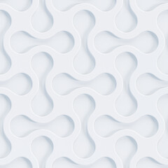 Abstract white background. Seamless pattern. White 3d panel, wall. 3d rendering