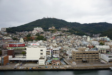 日本 長崎 街並み 浦上川