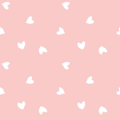 Heart shaped brush stroke seamless pattern design
