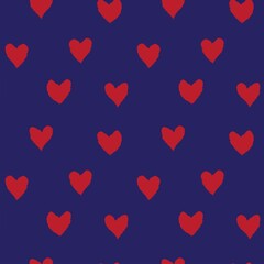 Heart shaped brush stroke seamless pattern design