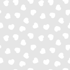 Heart shaped brush stroke seamless pattern design