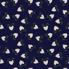 Heart shaped brush stroke seamless pattern design