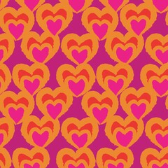 Heart shaped brush stroke seamless pattern design