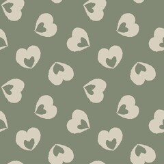 Heart shaped brush stroke seamless pattern design