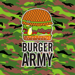 burger army logo vector illustration