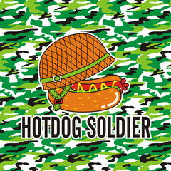 hotdog soldier logo vector illustration