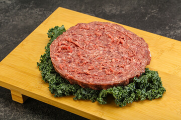 Raw beef burger cutlet for burger