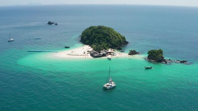 Aerial view of Koh Khai Nok in Phuket, Thailand