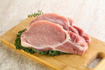 Raw pork loin for coocking