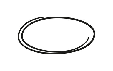 Hand drawn oval. Highlight circle frame. Ellipse in doodle style. Vector illustration isolated on white background.
