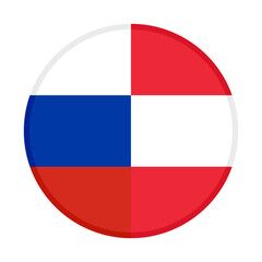 round icon with russia and austria flags. vector illustration isolated on white background