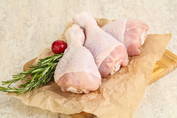 Raw chicken leg Drumstick for cooking