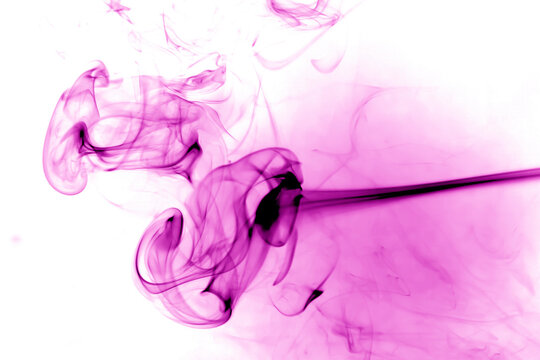 Purple Smoke On White Background.