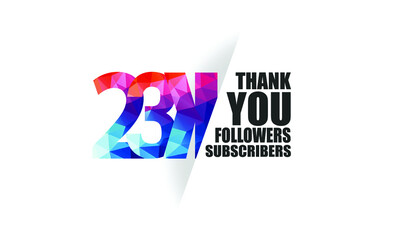 23K, 23.000 followers, subscribers design for internet, social media, anniversary and celebration achievement-vector