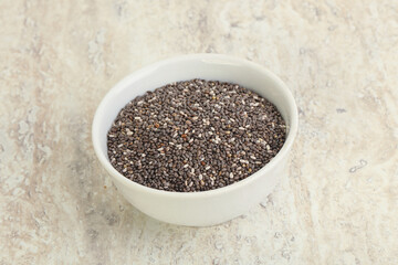 Chia seeds in the bowl