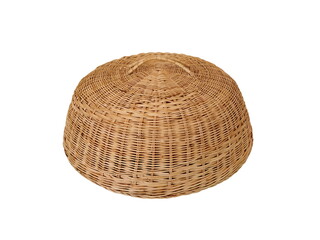 Cover food wicker isolated on white background.