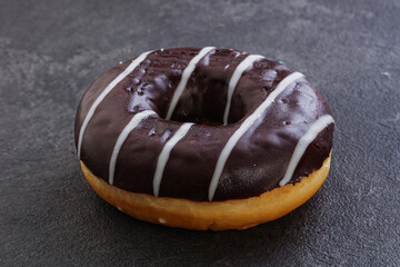 Glazed sweet tasty chocolate donut