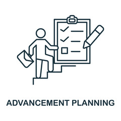 Advancement Planning icon. Line element from corporate development collection. Linear Advancement Planning icon sign for web design, infographics and more.