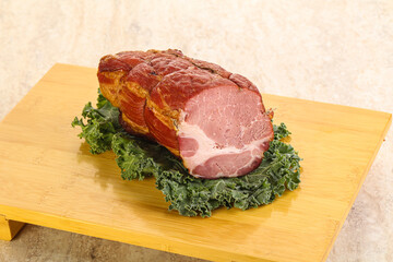 Delicous pork cured meat isolated