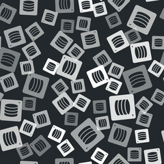 Grey Server, Data, Web Hosting icon isolated seamless pattern on black background. Vector
