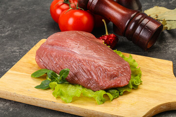 Raw beef piece for cooking