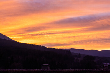 Obraz premium sunset in the mountains