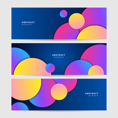 Fototapeta premium gradient ball blue purple yellow colorful Abstract design banner