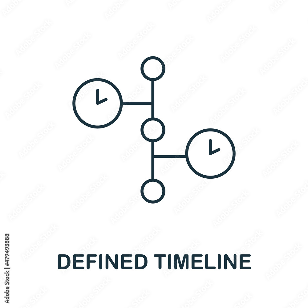 Poster defined timeline icon. line element from corporate development collection. linear defined timeline i