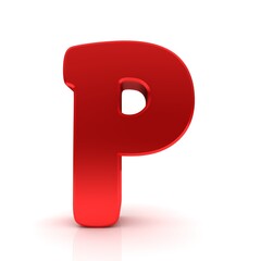 P letter red sign 3d