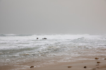 stormy sea waves