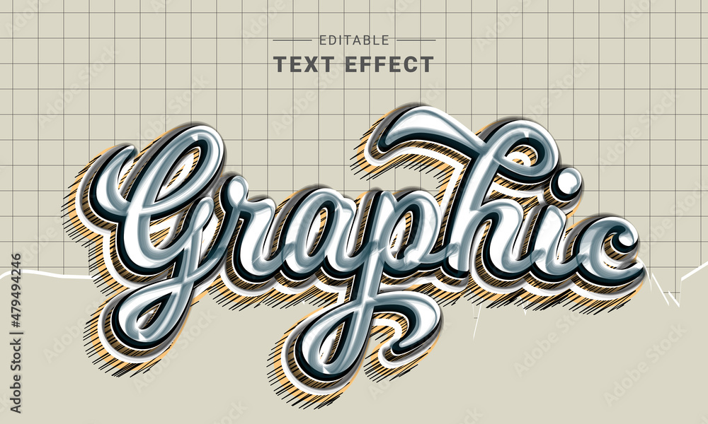Poster editable text style effect - doodle text style theme. school sketch.text effect. graphic style