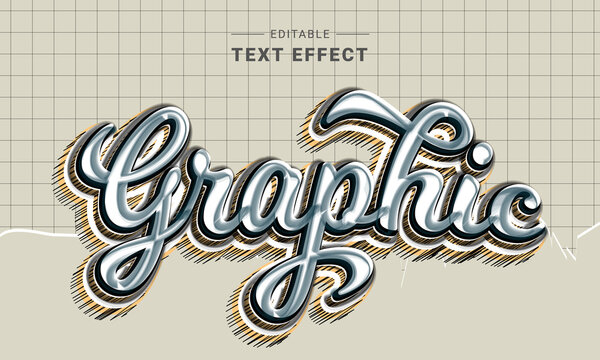 Editable text style effect - Doodle text style theme. School sketch.Text effect. Graphic style